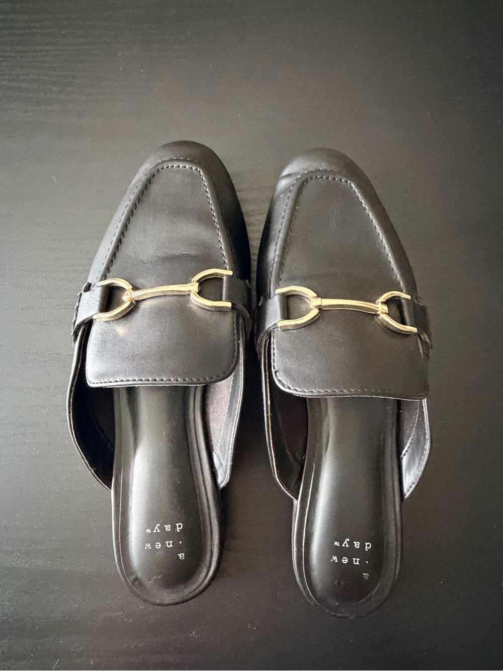 Black Leather Slip-On Loafers